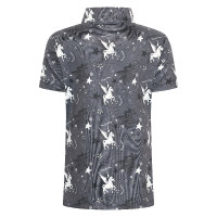 Polo de manga curta Imperial Riding Olivia AOP infantil Carvão vegetal Cinzento