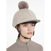 Toque em mesh Maria LeMieux Amêndoa Bege