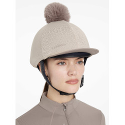 Toque em mesh Maria LeMieux Amêndoa Bege