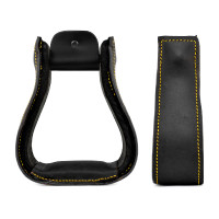 Estribos Western em Couro Lakota Preto Estribos Western em Couro Lakota Preto