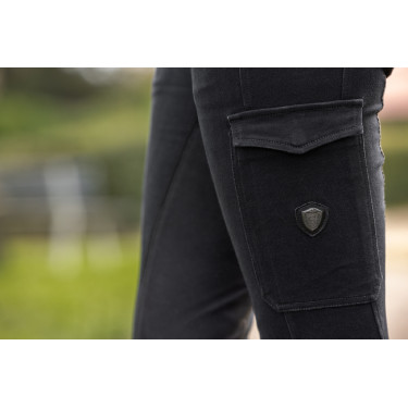 Calça de equitação Covalliero BasicPlus Jodhpur feminina Grafite Calça de equitação Covalliero BasicPlus Jodhpur feminina Grafite