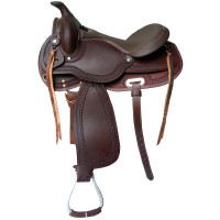 Sela de Equitação Western Natowa couro liso 143