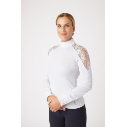 Polo de competição em renda com mangas compridas Sylvie Horze Polo de competição em renda com mangas compridas Sylvie Horze
