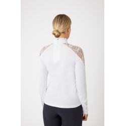 Polo de competição em renda com mangas compridas Sylvie Horze Polo de competição em renda com mangas compridas Sylvie Horze