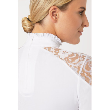 Polo de competição em renda com mangas compridas Sylvie Horze Polo de competição em renda com mangas compridas Sylvie Horze