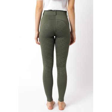 Legging de aderência total Horze Dea feminino Verde escaravelho