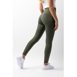 Legging de cintura alta com silicone integral Gillian Horze feminino Verde cáqui escaravelho Legging de cintura alta com silicone integral Gillian Horze feminino Verde cáqui escaravelho