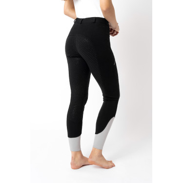 Calça de equitação Horze Felicia com grip integral Preto
