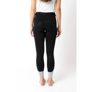Calça de equitação Horze Felicia com grip integral Preto