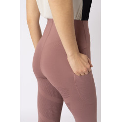Legging de equitação B Vertigo Viktoria sem costuras feminino com grip integral Beleza negra Preto