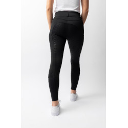 Calça de equitação Horze Evelyn com fundo integral feminino Preto