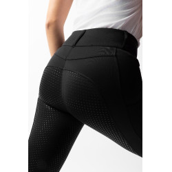 Calça de equitação Horze Evelyn com fundo integral feminino Preto