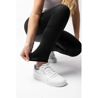 Calça de equitação Horze Evelyn com fundo integral feminino Preto