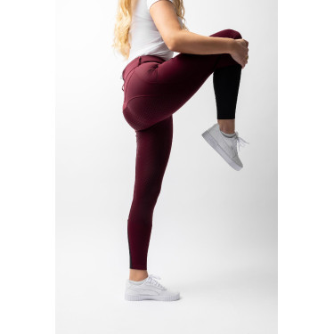 Calça de equitação Horze Evelyn com fundo integral feminino Port Royale Bordô Calça de equitação Horze Evelyn com fundo integral feminino Port Royale Bordô
