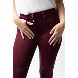 Calça de equitação Horze Evelyn com fundo integral feminino Port Royale Bordô Calça de equitação Horze Evelyn com fundo integral feminino Port Royale Bordô