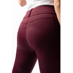 Calça de equitação Horze Evelyn com fundo integral feminino Port Royale Bordô Calça de equitação Horze Evelyn com fundo integral feminino Port Royale Bordô