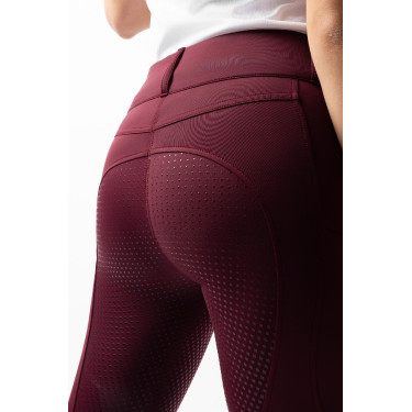 Calça de equitação Horze Evelyn com fundo integral feminino Port Royale Bordô Calça de equitação Horze Evelyn com fundo integral feminino Port Royale Bordô