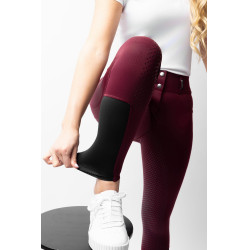 Calça de equitação Horze Evelyn com fundo integral feminino Port Royale Bordô Calça de equitação Horze Evelyn com fundo integral feminino Port Royale Bordô