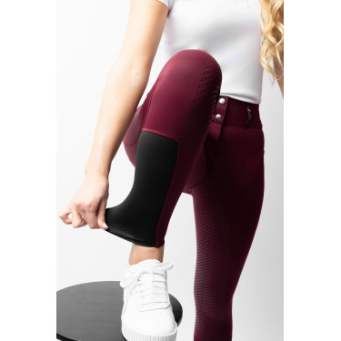 Calça de equitação Horze Evelyn com fundo integral feminino Port Royale Bordô Calça de equitação Horze Evelyn com fundo integral feminino Port Royale Bordô