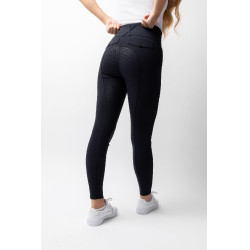 Calça de equitação Horze Leonie com grip integral feminina Marinho escuro Azul
