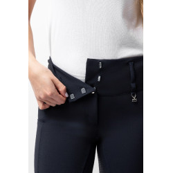 Calça de equitação Horze Leonie com grip integral feminina Marinho escuro Azul