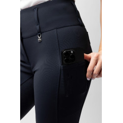 Calça de equitação Horze Leonie com grip integral feminina Marinho escuro Azul