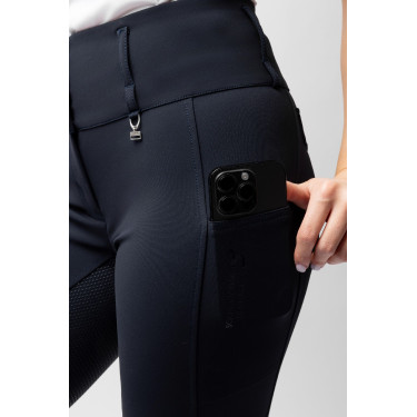 Calça de equitação Horze Leonie com grip integral feminina Marinho escuro Azul