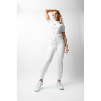 Calça Horze Grand Prix III Show com grip completo feminino Branco brilhante Calça Horze Grand Prix III Show com grip completo feminino Branco brilhante