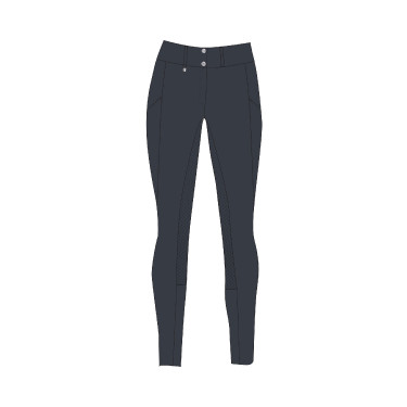 Calça Horze Grand Prix Pro com culote integral feminino Marinho escuro Azul