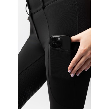 Calça Horze Grand Prix Pro com culote integral feminino Preto