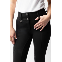 Calça Horze Grand Prix Pro com culote integral feminino Preto
