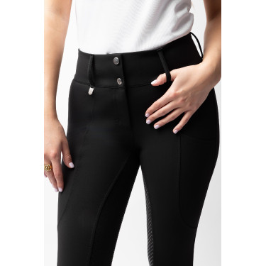 Calça Horze Grand Prix Pro com culote integral feminino Preto