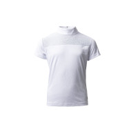 Polo de competição Horze Kaya infantil com strass Branco brilhante
