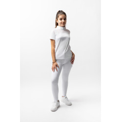 Polo de competição Horze Kaya infantil com strass Branco brilhante Polo de competição Horze Kaya infantil com strass Branco brilhante