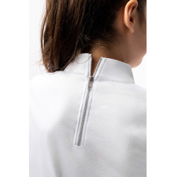 Polo de competição Horze Kaya infantil com strass Branco brilhante Polo de competição Horze Kaya infantil com strass Branco brilhante