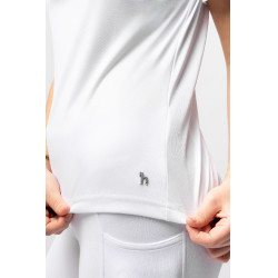 Polo de competição Horze Kaya infantil com strass Branco brilhante Polo de competição Horze Kaya infantil com strass Branco brilhante