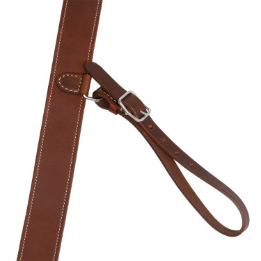 Sela western Lakota com aba redonda gravada e fio de prata Castanho