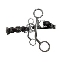 Hackamore Jump'In Poney couro hastes curtas Preto