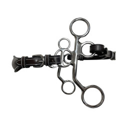 Hackamore Jump'In Poney couro hastes curtas Preto