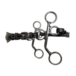 Hackamore Jump'In Poney couro hastes curtas Preto