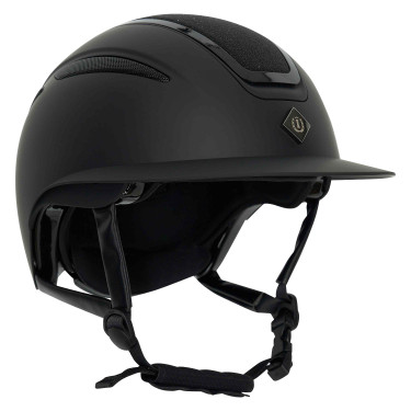 Capacete Imperial Riding Olania Deluxe viseira grande Glitter preto