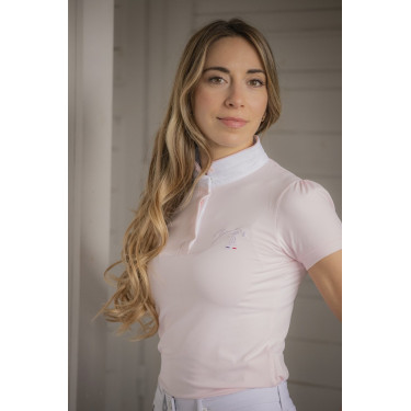 Polo de competição Pénélope Madrid de mangas curtas Rosa Polo de competição Pénélope Madrid de mangas curtas Rosa