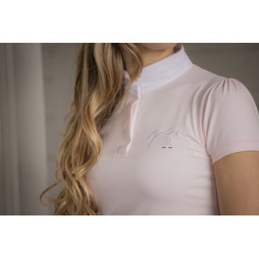 Polo de competição Pénélope Madrid de mangas curtas Rosa Polo de competição Pénélope Madrid de mangas curtas Rosa