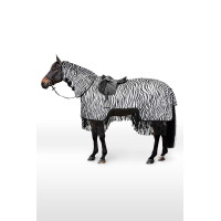 Capa anti-moscas Horze Defender com franjas Zebra Motivos