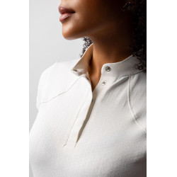 Camisa de concurso B Vertigo Liv brilhante feminina Branco brilhante Camisa de concurso B Vertigo Liv brilhante feminina Branco brilhante