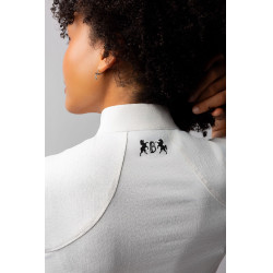 Camisa de concurso B Vertigo Liv brilhante feminina Branco brilhante Camisa de concurso B Vertigo Liv brilhante feminina Branco brilhante