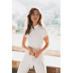 Camisa de concurso B Vertigo Liv brilhante feminina Branco brilhante Camisa de concurso B Vertigo Liv brilhante feminina Branco brilhante