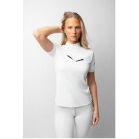 Camisa de competição brilhante Horze Taylor feminina Branco brilhante Camisa de competição brilhante Horze Taylor feminina Branco brilhante