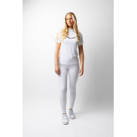 Camisa de competição brilhante Horze Taylor feminina Branco brilhante Camisa de competição brilhante Horze Taylor feminina Branco brilhante