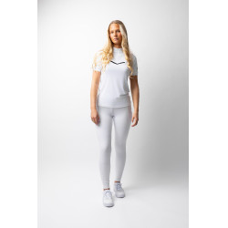 Camisa de competição brilhante Horze Taylor feminina Branco brilhante Camisa de competição brilhante Horze Taylor feminina Branco brilhante